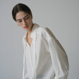 SITP5222 V-neck Tie Blouse_Ivory