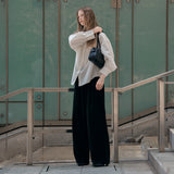SITP5222 V-neck Tie Blouse_Ivory