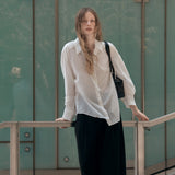 SITP5222 V-neck Tie Blouse_Ivory
