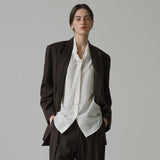 SITP5222 V-neck Tie Blouse_Ivory