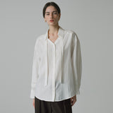 SITP5222 V-neck Tie Blouse_Ivory