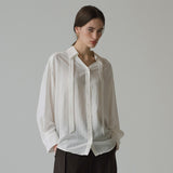 SITP5222 V-neck Tie Blouse_Ivory
