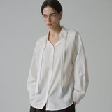 SITP5222 V-neck Tie Blouse_Ivory
