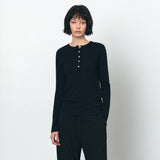 SITP5241 Slub Henley Neck T-Shirt_Black