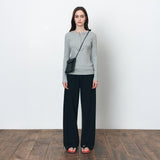 SITP5245 Multi Ribbed Henley Neck T-Shirt_Melange gray