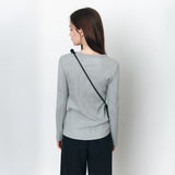 SITP5245 Multi Ribbed Henley Neck T-Shirt_Melange gray