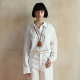 SITP5248 Western Embroidered Loose Fit Shirt_Ivory