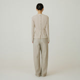 SITP5255 String Pleats Top_Beige