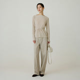 SITP5255 String Pleats Top_Beige