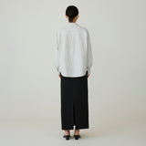 SITP5256 Noble Unbalanced Wrap ST Shirt_Ivory