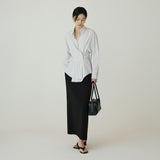 SITP5256 Noble Unbalanced Wrap ST Shirt_Ivory