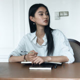 SITP5256 Noble Unbalanced Wrap ST Shirt_Ivory