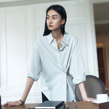 SITP5256 Noble Unbalanced Wrap ST Shirt_Ivory
