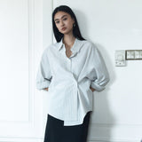 SITP5256 Noble Unbalanced Wrap ST Shirt_Ivory