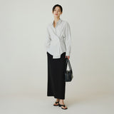 SITP5256 Noble Unbalanced Wrap ST Shirt_Ivory