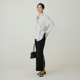 SITP5256 Noble Unbalanced Wrap ST Shirt_Ivory