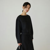 SITP5261 Boat Neck Minimal Blouse_Black