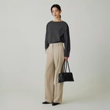 SITP5261 Boatneck Minimal Blouse_Charcoal