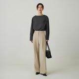 SITP5261 Boatneck Minimal Blouse_Charcoal