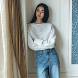 SITP5261 Boatneck Minimal Blouse_Ivory