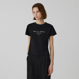 SITP5266 Minimal Font Short Sleeve T-Shirt_Black