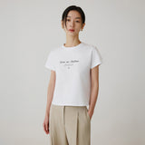 SITP5266 Minimal Font Short Sleeve T-Shirt_White