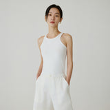 SITP5271 Basic Round Neck Crop Tank Top_Ivory