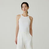 SITP5271 Basic Round Neck Crop Tank Top_Ivory