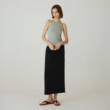 SITP5271 Basic Round Neck Crop Tank Top_Melange gray