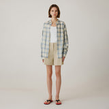 SITP5273 KUWAMURA Lier Check Shirt_Cream Blue