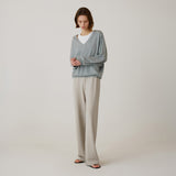SITP5274 V-neck Batwing Comfort T-shirt_Melange gray