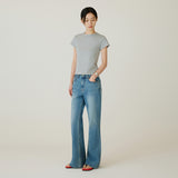 SITP5275 Slim Ribbed Short Sleeve T-Shirt_Melange gray
