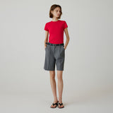 SITP5275 Slim Ribbed Short Sleeve T-Shirt_Red