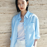 SITP5277 Fresh Stripe Shirt_Sky Blue