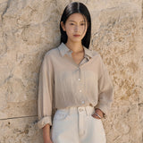 SITP5278 Soft sheer Summer Shirt_Beige