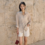SITP5278 Soft sheer Summer Shirt_Beige