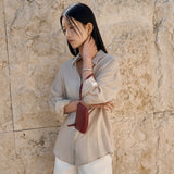 SITP5278 Soft sheer Summer Shirt_Beige
