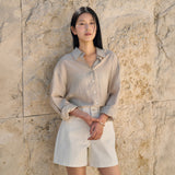 SITP5278 Soft sheer Summer Shirt_Beige