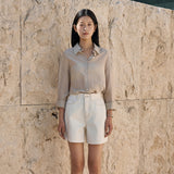 SITP5278 Soft sheer Summer Shirt_Beige