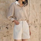 SITP5278 Soft sheer Summer Shirt_Beige