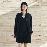 SITP5278 Soft sheer Summer Shirt_Black