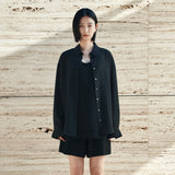 SITP5278 Soft sheer Summer Shirt_Black