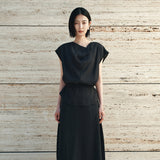 SITP5280 Fluid Cowl Blouse_Black