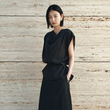 SITP5280 Fluid Cowl Blouse_Black
