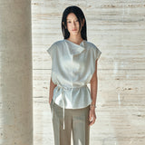 SITP5280 Fluid Cowl Blouse_Cream