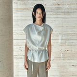 SITP5280 Fluid Cowl Blouse_Cream