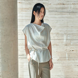 SITP5280 Fluid Cowl Blouse_Cream