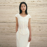 SITP5281 Cap Sleeve Wrinkle Blouse_Ivory