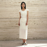 SITP5281 Cap Sleeve Wrinkle Blouse_Ivory