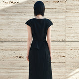 SITP5281 Cap Sleeve Wrinkle Blouse_Black